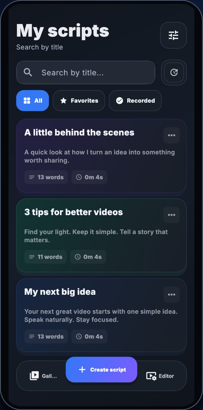 iPhone / Script library and writing workspace