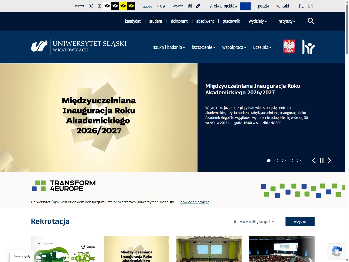 Uniwersytet Śląski on desktop