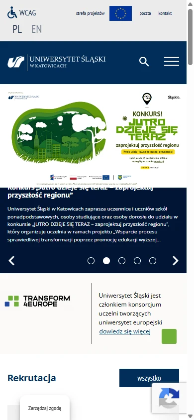 Uniwersytet Śląski on iPhone